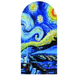 Capa Painel Romano - Veste Fácil - Noite Estrelada Van Gogh Tecido Helanca Premium 2m x 1m   Veste Fácil 
