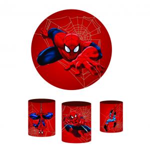 Kit Capas Painel 1,5m + Trio Cilindros - Homem Aranha Tecido Helanca Premium    Veste Fácil 