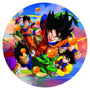 Painel Redondo 1,5m - Dragon Ball Tecido Helanca Premium 1,5m x 1,5m   Elástico 